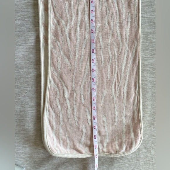 Joan Vass USA Scarf Reversible Pink/ Cream Stripes Cotton - Picture 5 of 8